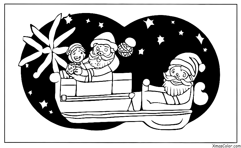 Navidad / Navidad en el desierto: Un camello dando una vuelta a Santa por el desierto
