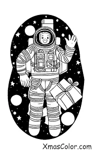 Navidad / Navidad en el espacio: Santa en un traje espacial
