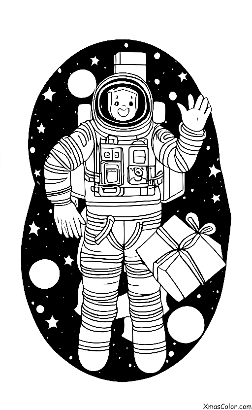 Navidad / Navidad en el espacio: Santa en un traje espacial