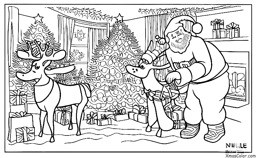 Navidad / Navidad en el futuro: Santa con renos robóticos