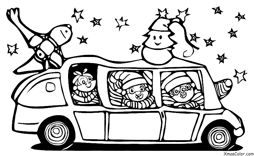 Navidad / Navidad en el futuro: Santa en un coche volador