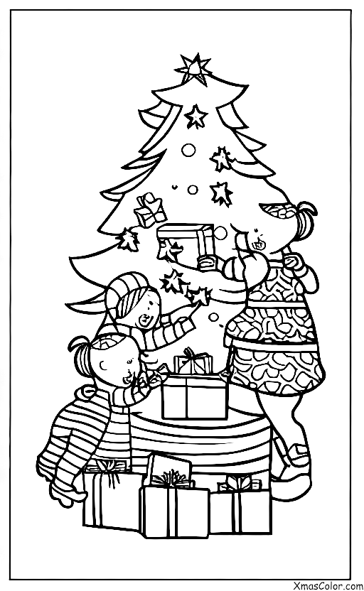 Navidad / Navidad en el pasado: Abriendo regalos la mañana de Navidad