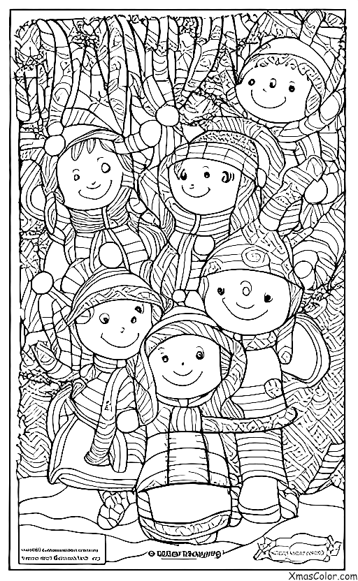Navidad / Navidad en el Polo Norte: Los elfos jugando en la nieve