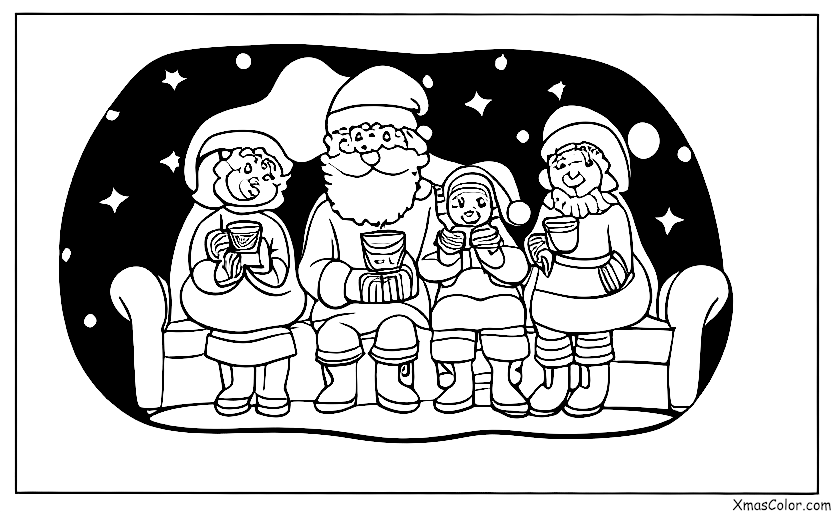 Navidad / Navidad en el Polo Norte: Santa y la señora Claus en su acogedora casa