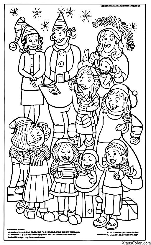 Navidad / Navidad en el presente: La familia está cantando villancicos