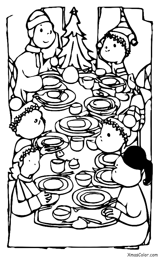 Navidad / Navidad en el presente: La mesa está lista para la cena navideña