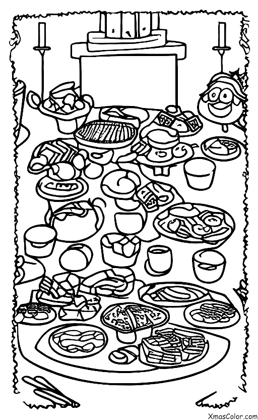 Navidad / Navidad en el presente: Una mesa llena de comida de Navidad