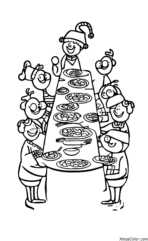 Navidad / Navidad en la ciudad: Un grupo de amigos disfrutando de una cena navideña juntos