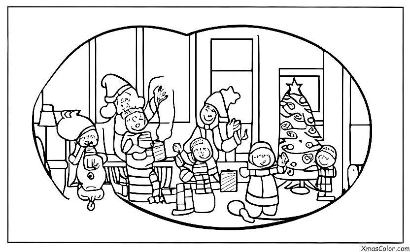 Navidad / Navidad en la ciudad: Una familia celebrando la Navidad en su apartamento de la ciudad
