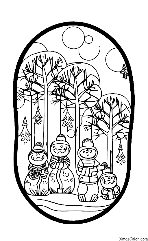 Navidad / Navidad en la montaña: Una familia de ardillas disfrutando del paisaje invernal
