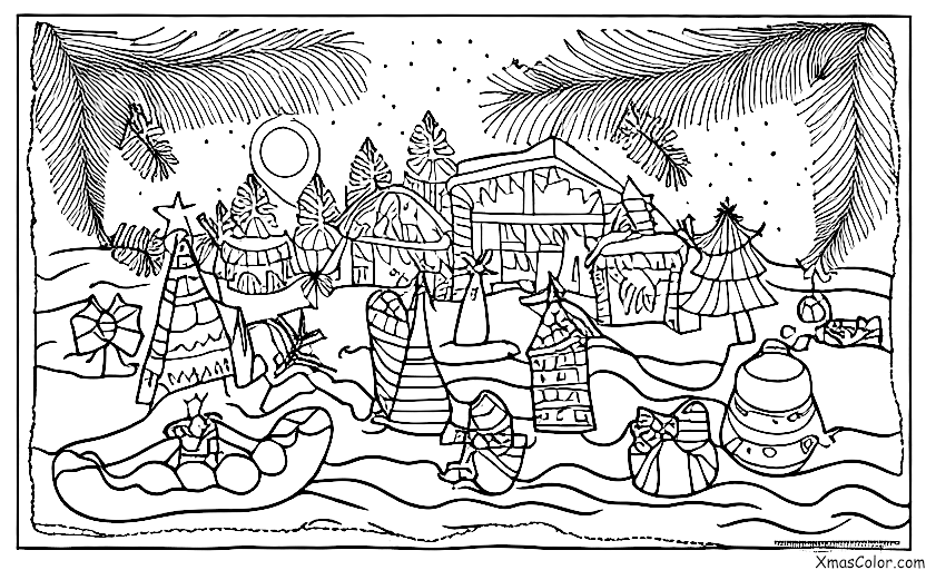 Navidad / Navidad en la playa: Escena de playa en Navidad