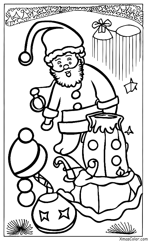 Navidad / Navidad en la playa: Santa construyendo un castillo de arena