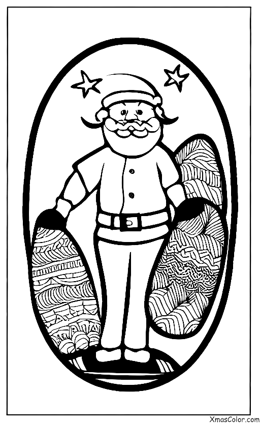 Navidad / Navidad en la playa: Santa montando en una tabla de surf