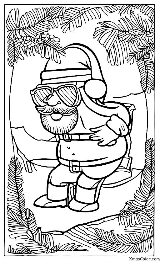 Navidad / Navidad en la playa: Santa tomando el sol en la playa