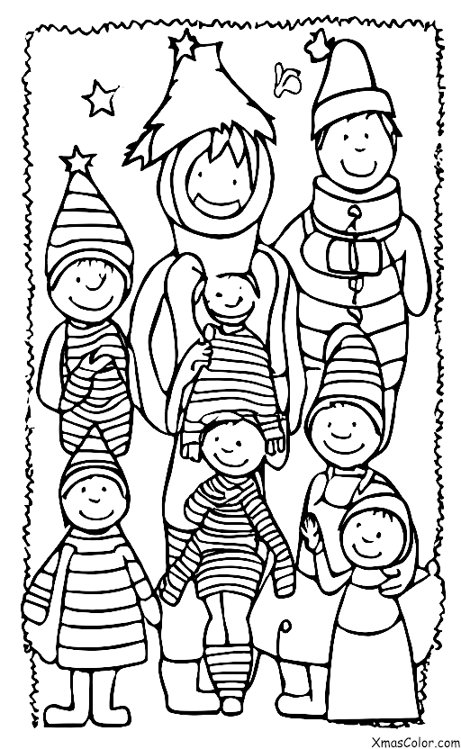 Navidad / Navidad en los suburbios: Una familia canta juntos villancicos