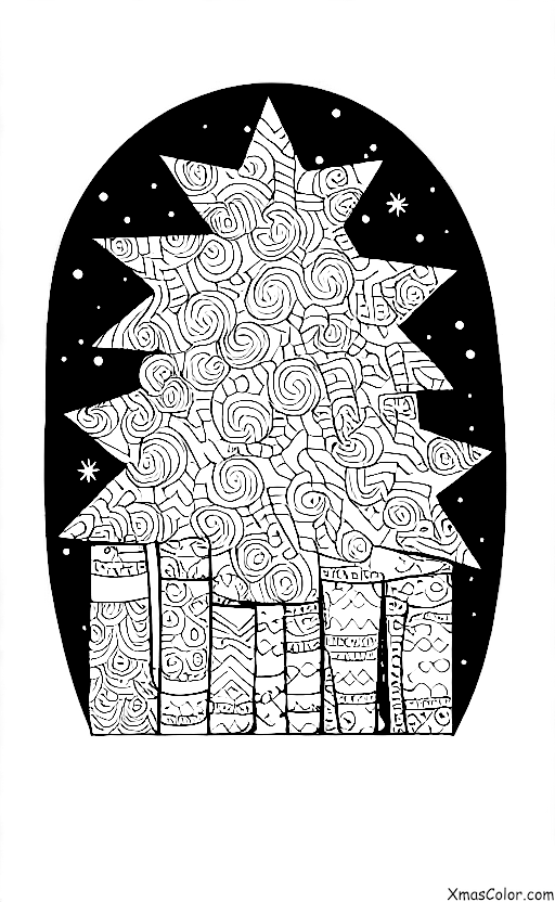 Navidad / Navidad en los suburbios: Una familia está decorando su árbol de Navidad juntos