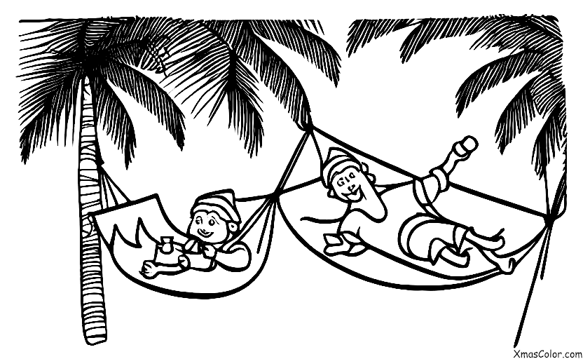 Navidad / Navidad en los trópicos: Santa en una pi√±a colada