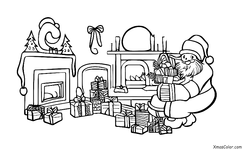 Navidad / Navidad en Sudamérica: Santa Claus bajando por la chimenea
