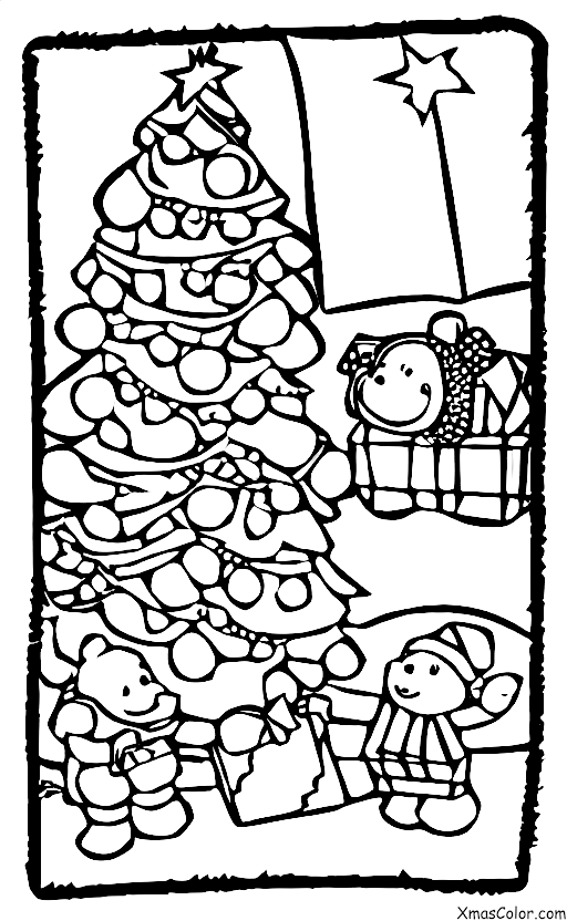 Navidad / Navidad en una granja: Los animales están abriendo los regalos