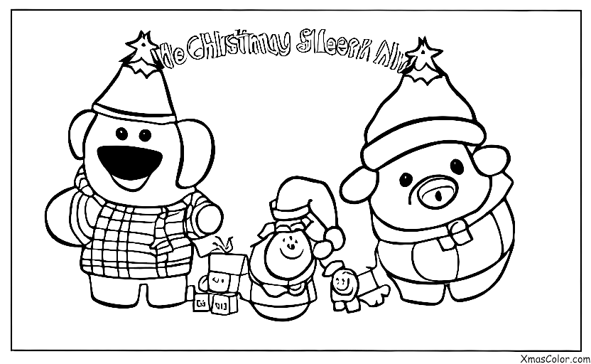 Navidad / Navidad en una granja: Los animales están cantando villancicos