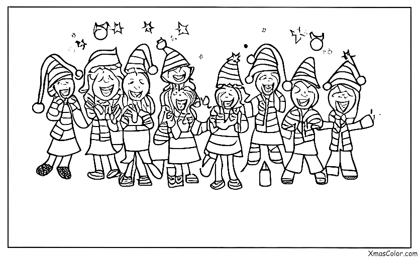 Navidad / Navidad Inusual: Un grupo de amigos cantando villancicos