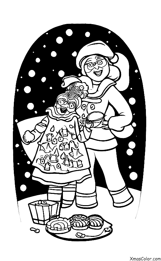 Navidad / Navidad locura: La señora Claus horneando galletas de Navidad