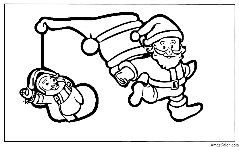 Navidad / Navidad locura: Papa Noel saltando en paracaídas