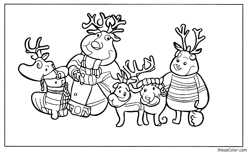 Navidad / Navidad locura: Una familia de renos