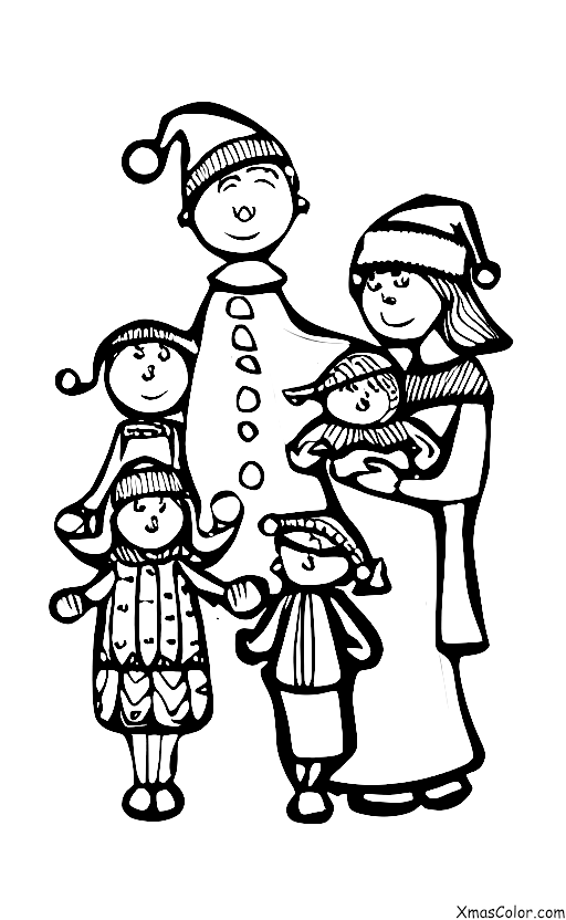 Navidad / Navidad Moderna: Una familia cantando villancicos
