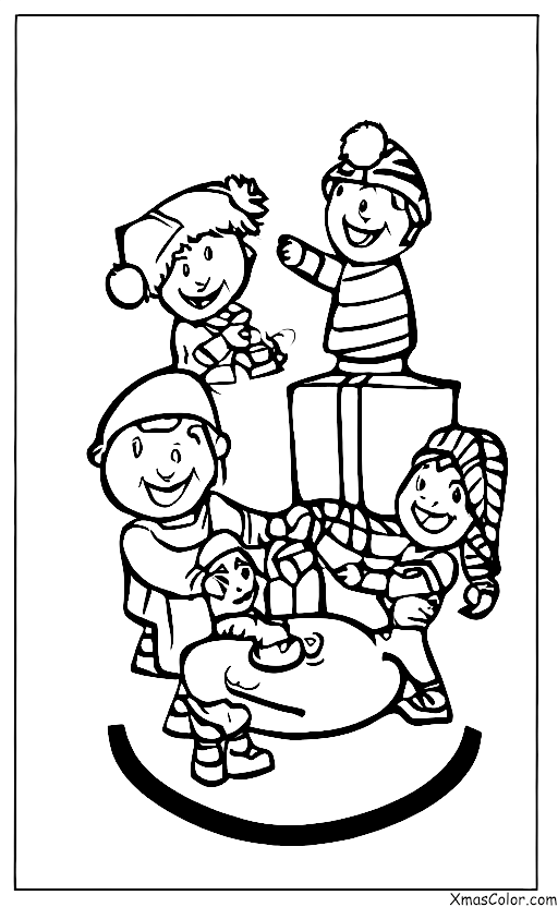 Navidad / Navidad Moderna: Una familia decorando su árbol de Navidad