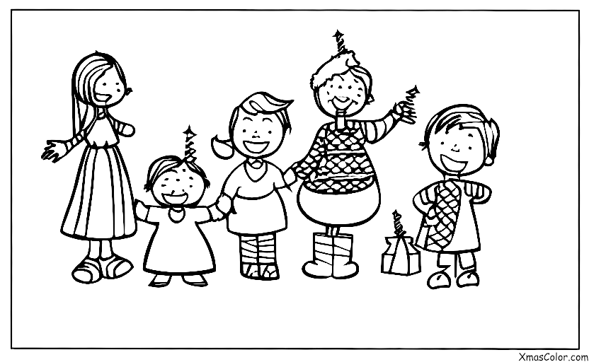 Navidad / Navidad Moderna: Una familia que está montando un árbol de Navidad juntos