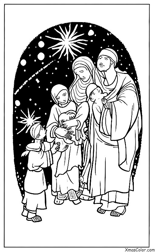 Navidad / Niño Jesús: Los pastores visitan al niño Jesús en el establo