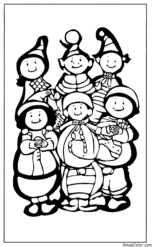 Navidad / Obras de Navidad: Un grupo de niños interpretando una escena sobre Papá Noel y sus Elfos haciendo juguetes