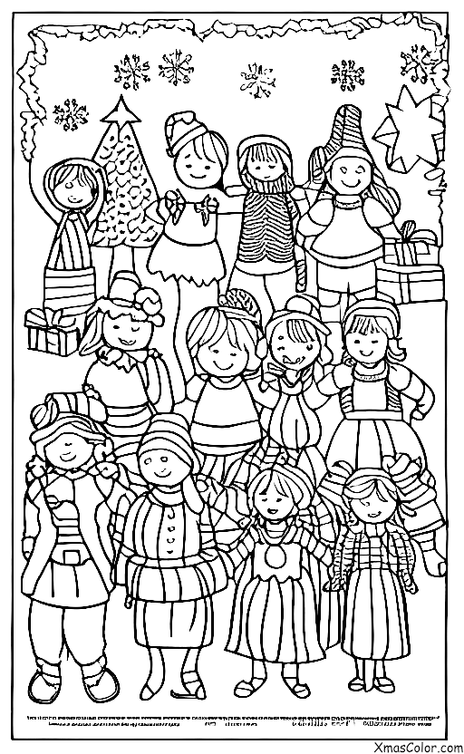 Navidad / Obras de Navidad: Un grupo de niños que representa una obra navideña