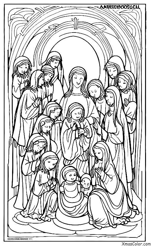 Navidad / Oh, escucha los mensajeros!: El coro angelical cantando frente al bebé Jesús