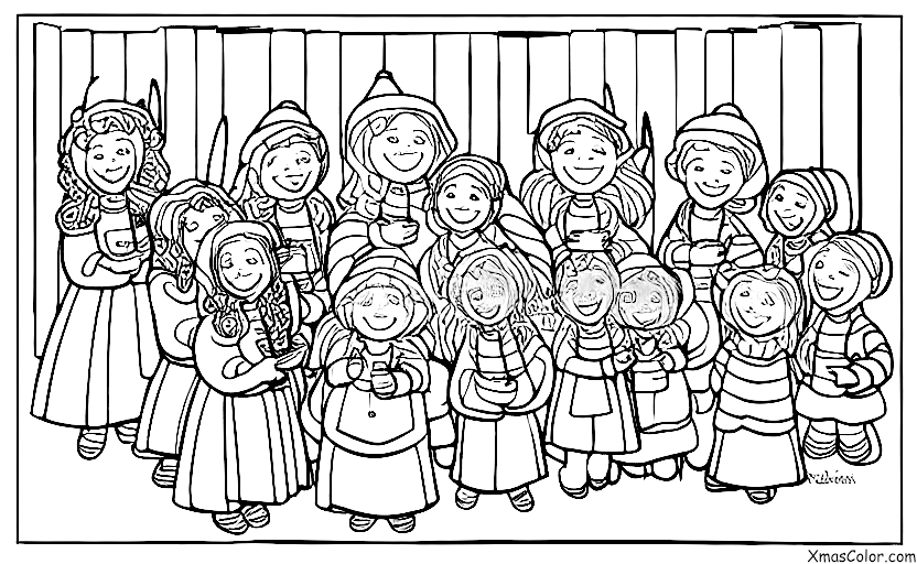 Navidad / Oh, escucha los mensajeros!: Un coro navideño cantando