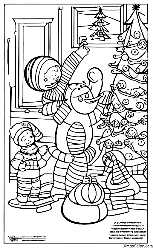 Navidad / Paisaje Invernal: Construyendo un muñeco de nieve