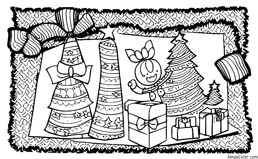Navidad / Paisaje Invernal: Envolviendo regalos