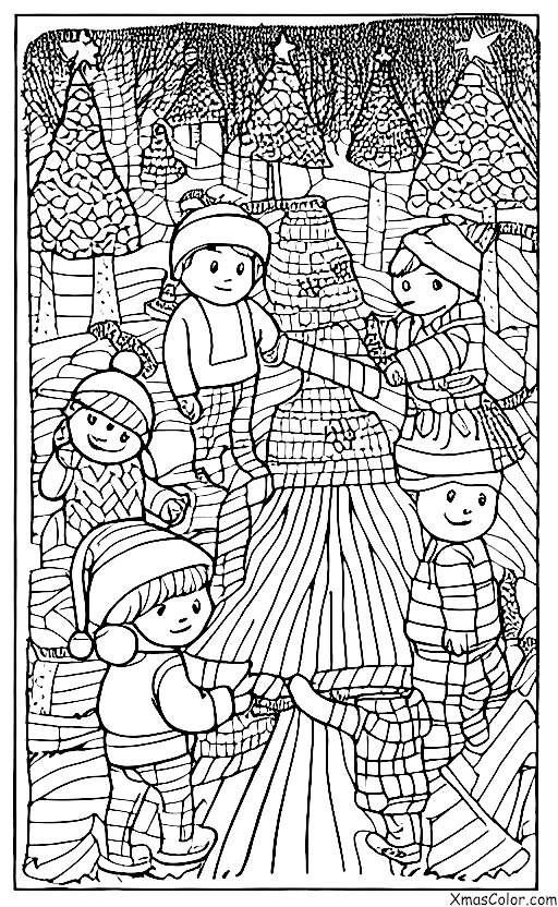 Navidad / Paisaje Invernal: Granja de árboles de Navidad