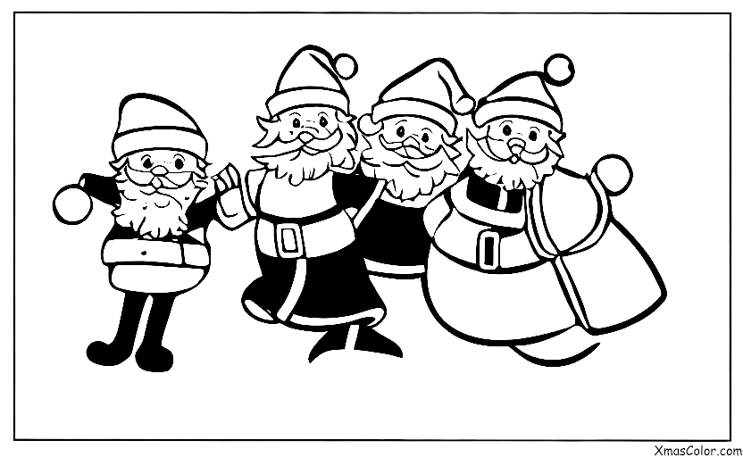 Navidad / Papá Noel: Santa Claus caminando en la nieve