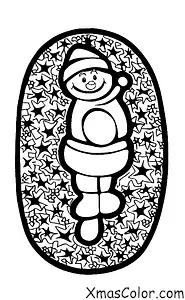 Navidad / Papá Noel: Santa haciendo un ángel de nieve