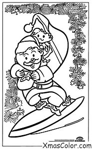 Navidad / Papá Noel: Santa surfean