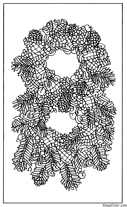 Navidad / Papel de envoltura de Navidad: Papel de envoltura de Navidad con una guirnalda