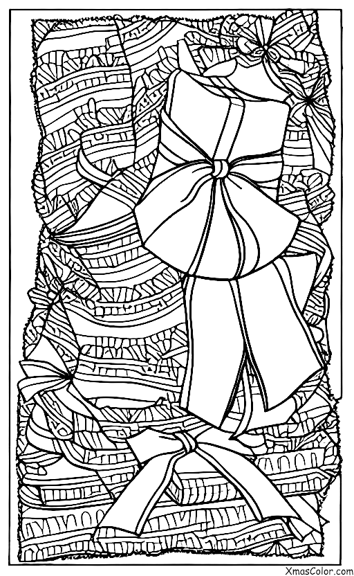 Navidad / Papel de envoltura de Navidad: Papel de Navidad con un regalo
