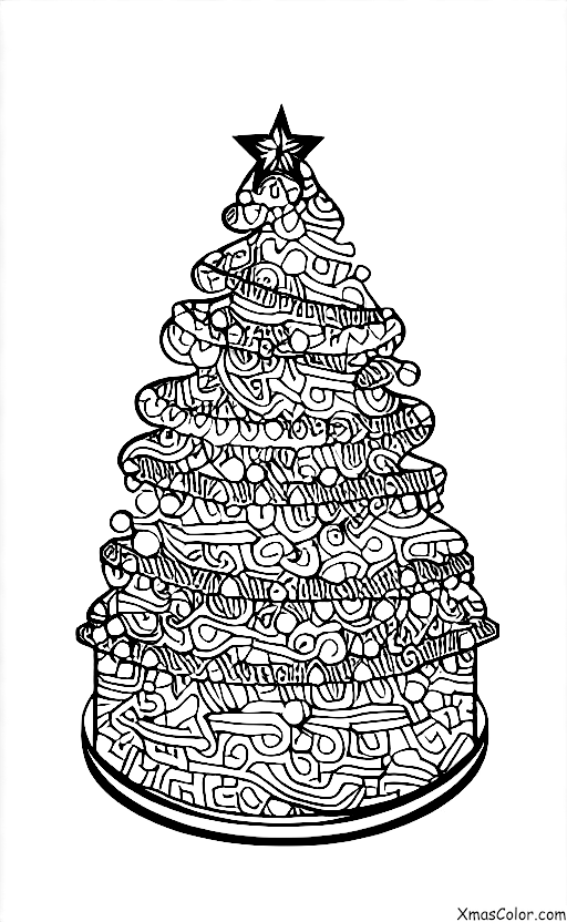 Navidad / Pastel de Navidad: Un pastel de Navidad en forma de árbol de Navidad