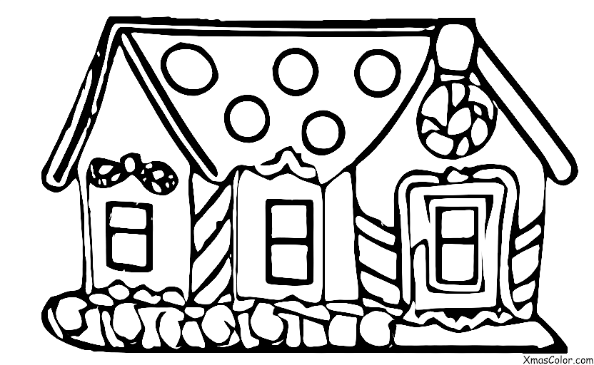 Navidad / Pastel de Navidad: Un pastel de Navidad en forma rectangular con una casa de jengibre en ella
