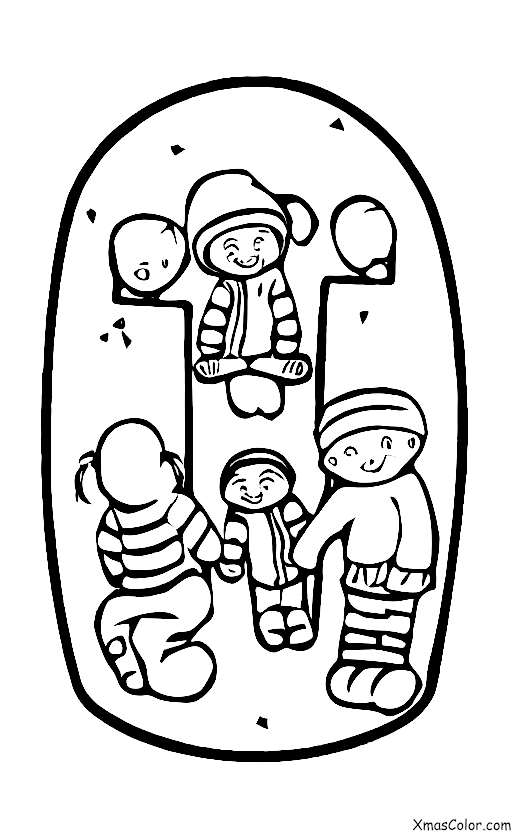 Navidad / Patinar: Un grupo de niños patinando juntos