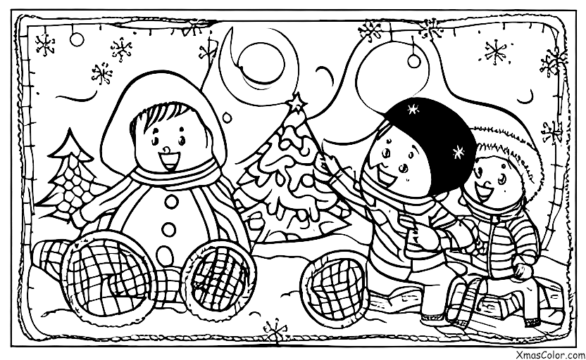Navidad / Patinar: Un niño patinando con una mascota
