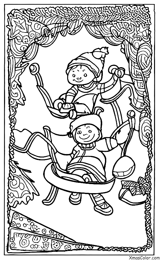 Navidad / Patinar: Un niño patinando solo