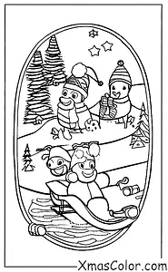Navidad / Patinar: Un trineo de perros